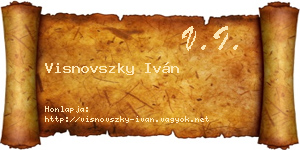 Visnovszky Iván névjegykártya