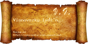 Visnovszky Iván névjegykártya