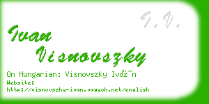 ivan visnovszky business card